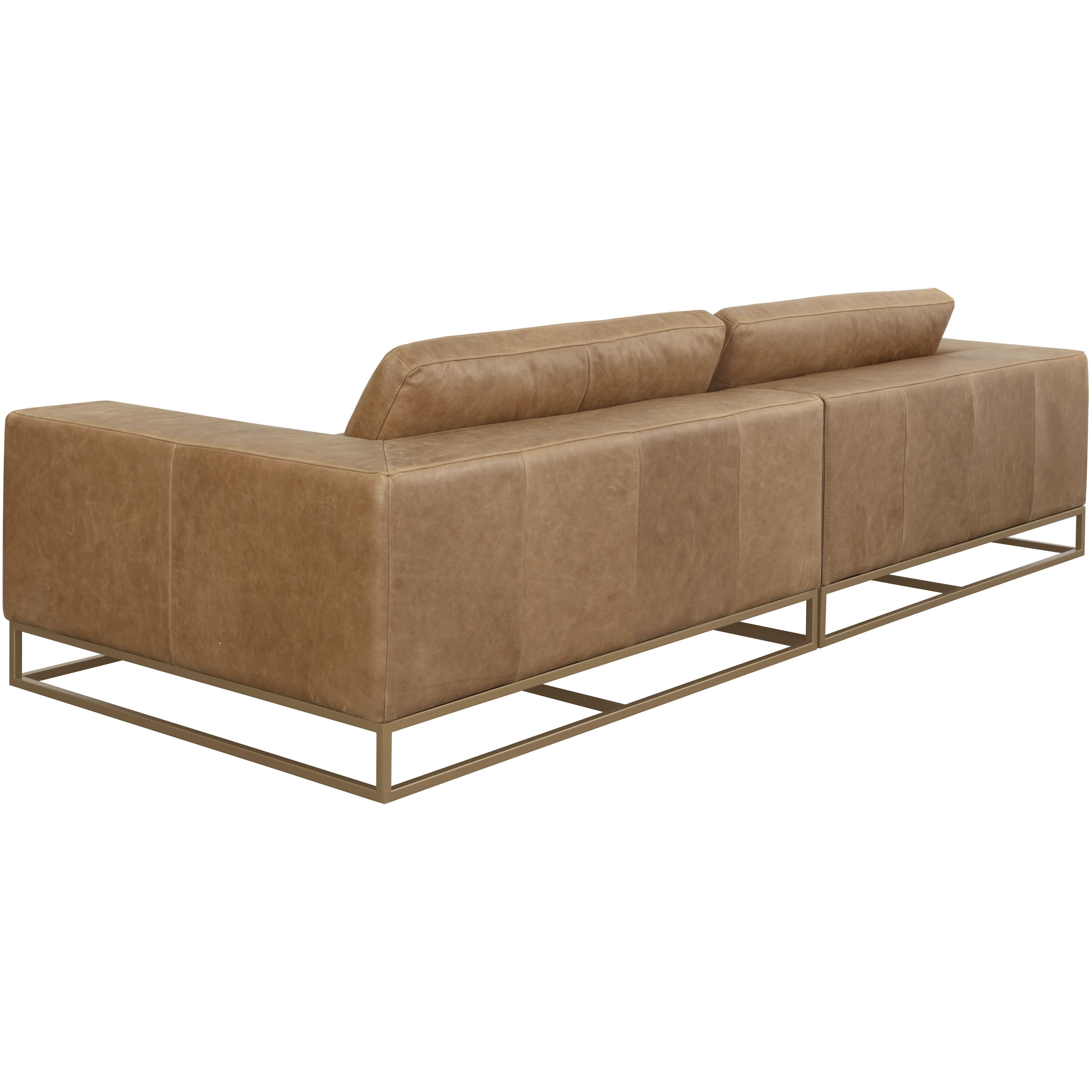 Ira Camel Leather Sofa